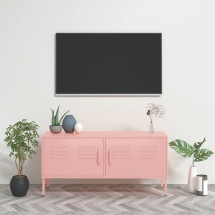 tv-skab 105x35x50 cm stål Lyserød