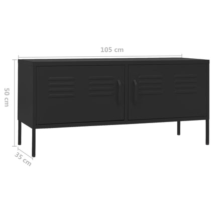 tv-skab 105x35x50 cm stål  Sort