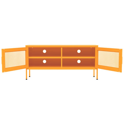 tv-skab 105x35x50 cm stål Sennepsgul