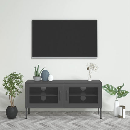 tv-skab 105x35x50 cm stål Antracitgrå