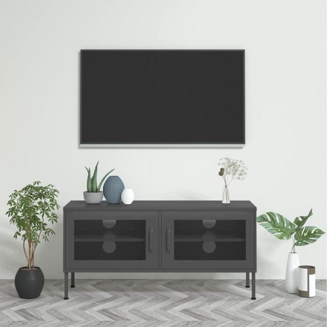 tv-skab 105x35x50 cm stål Antracitgrå