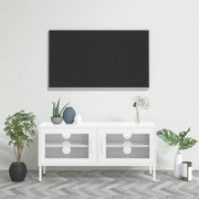 tv-skab 105x35x50 cm stål hvid