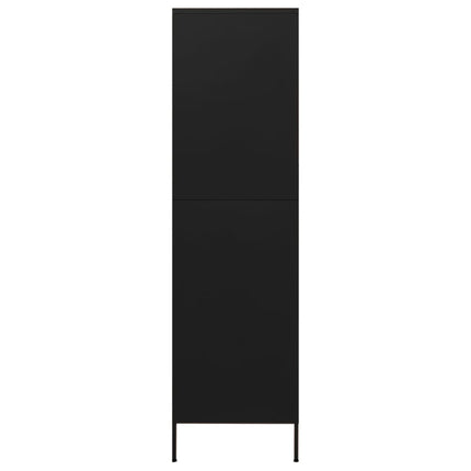 klædeskab 90x50x180 cm stål sort