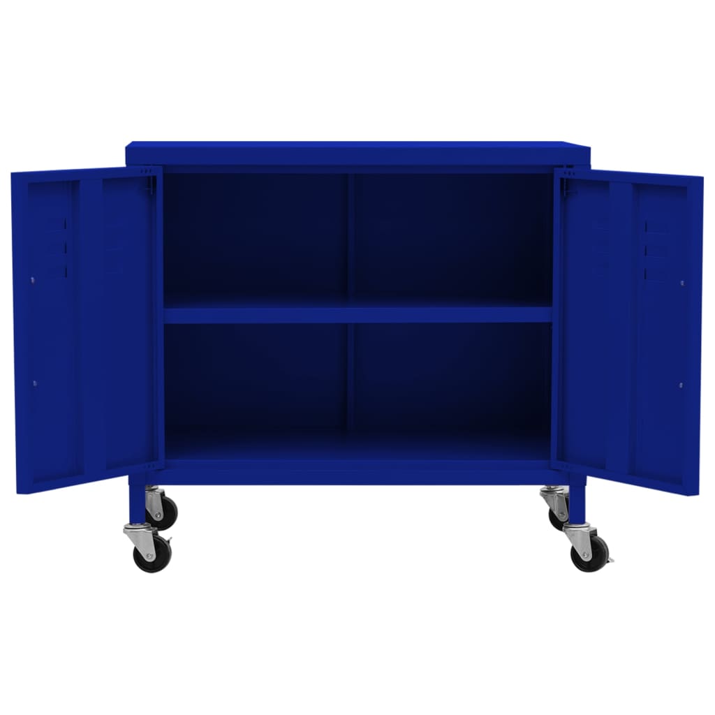 opbevaringsskab 60x35x56 cm stål marineblå