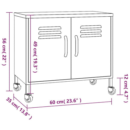 opbevaringsskab 60x35x56 cm stål hvid