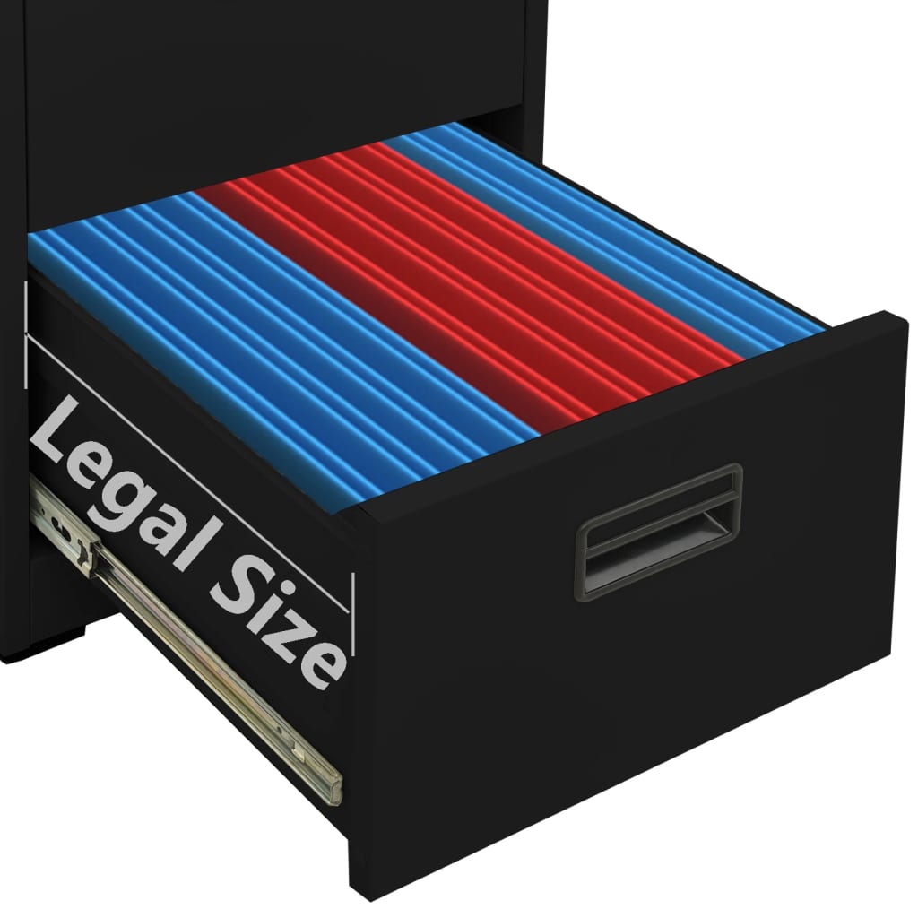 arkivskab 46x62x72,5 cm stål sort