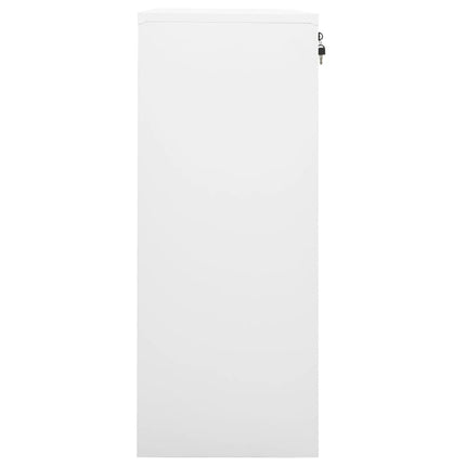 kontorskab 90x40x102 cm stål hvid