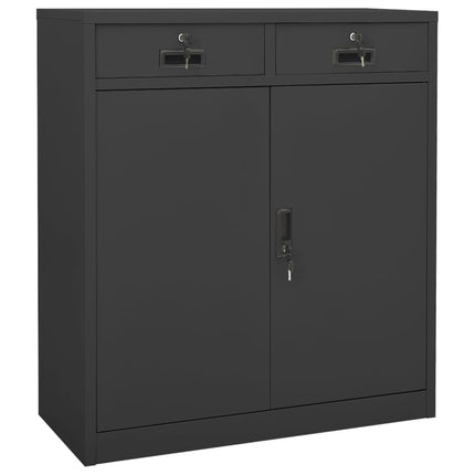 kontorskab 90x40x102 cm stål antracitgrå