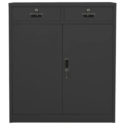 kontorskab 90x40x102 cm stål antracitgrå