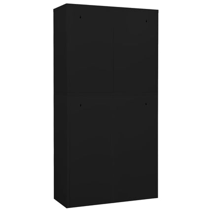 kontorskab 90x40x180 cm stål sort
