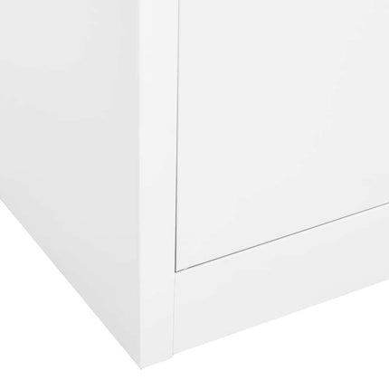 kontorskab 90x40x180 cm stål hvid