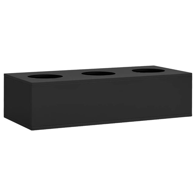 plantekasse til kontor 90x40x23 cm stål antracitgrå