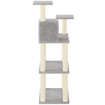 kradsetræ med sisalstolper 118,5 cm lysegrå