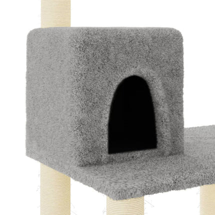 kradsetræ med sisalstolper 118,5 cm lysegrå