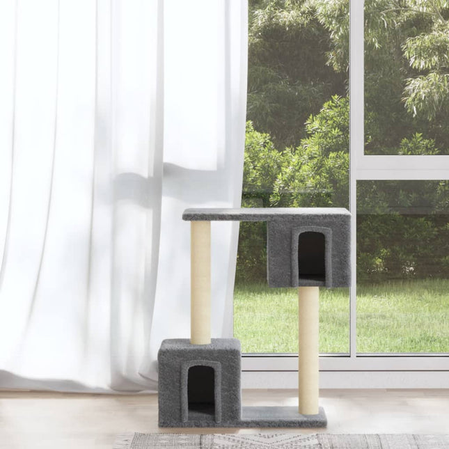 kradsetræ med sisalkradsestolper 60 cm lysegrå