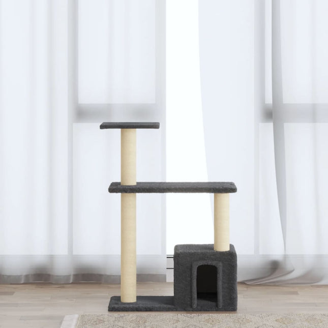 kradsetræ med sisalkradsestolper 70 cm mørkegrå