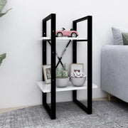 bogreol med 2 hylder 40x30x70 cm konstrueret træ hvid