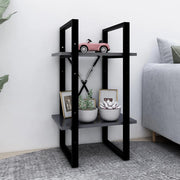 bogreol med 2 hylder 40x30x70 cm konstrueret træ grå