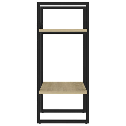 bogreol med 2 hylder 40x30x70 cm konstrueret træ sonoma-eg