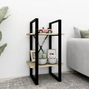 bogreol med 2 hylder 40x30x70 cm konstrueret træ sonoma-eg