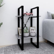 bogreol med 2 hylder 40x30x70 cm konstrueret træ betongrå