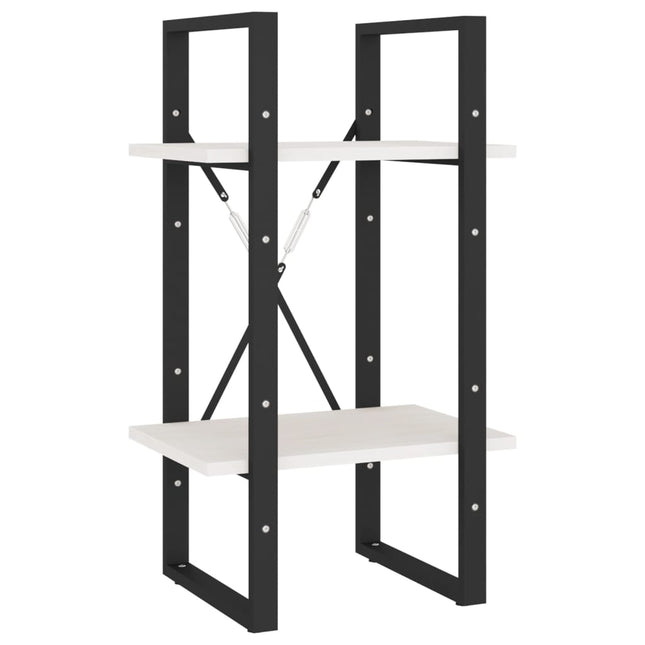 bogreol 40x30x70 cm 2 hylder massivt fyrretræ hvid