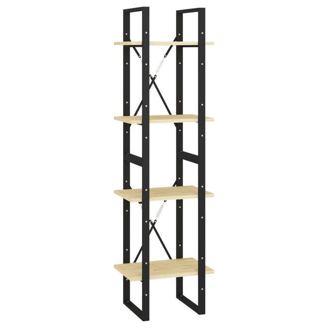 bogreol 40x30x140 cm 4 hylder massivt fyrretræ