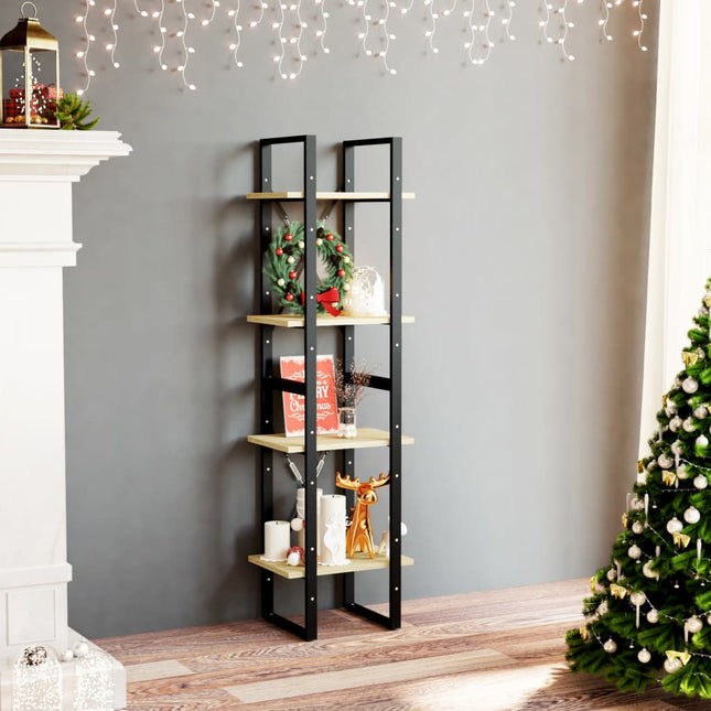 bogreol 40x30x140 cm 4 hylder massivt fyrretræ