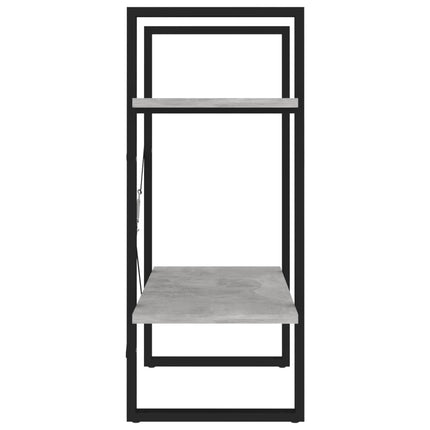 bogreol med 2 hylder 60x30x70 cm konstrueret træ betongrå