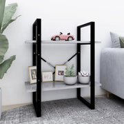 bogreol med 2 hylder 60x30x70 cm konstrueret træ betongrå