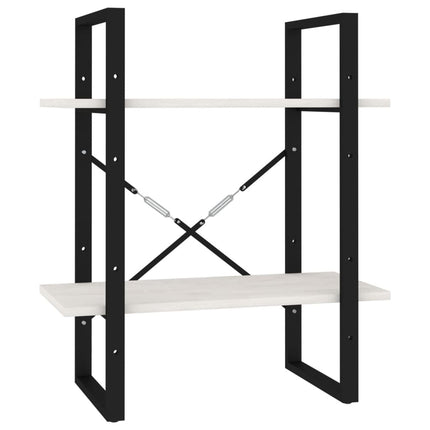 bogreol 60x30x70 cm 2 hylder massivt fyrretræ hvid
