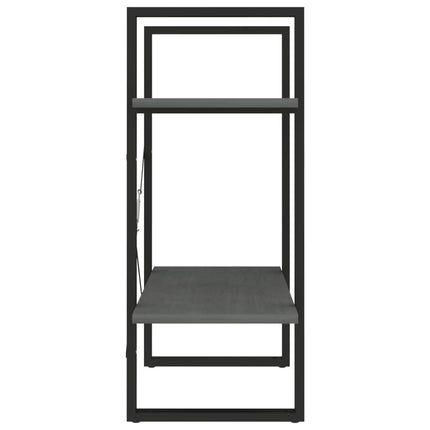 bogreol 60x30x70 cm 2 hylder massivt fyrretræ grå