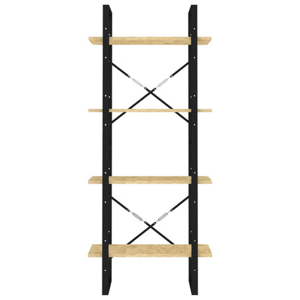 bogreol 60x30x140 cm 4 hylder massivt fyrretræ