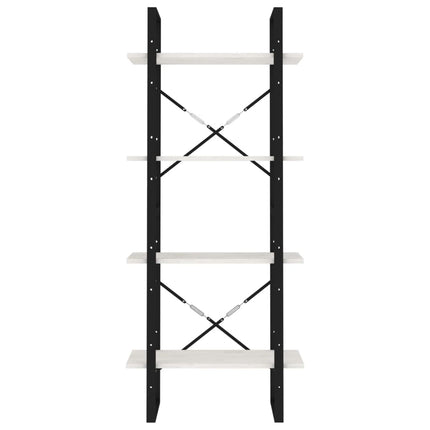 bogreol med 4 hylder 60x30x140 cm massivt fyrretræ hvid