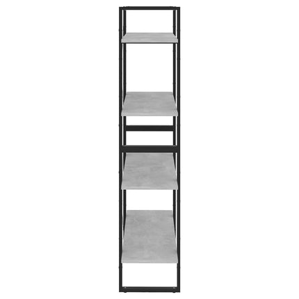 bogreol med 4 hylder 80x30x140 cm konstrueret træ betongrå