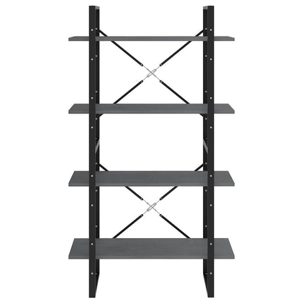 bogreol med 4 hylder 80x30x140 cm massivt fyrretræ grå