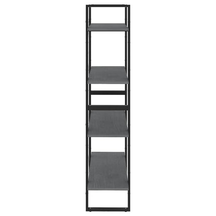 bogreol med 4 hylder 80x30x140 cm massivt fyrretræ grå