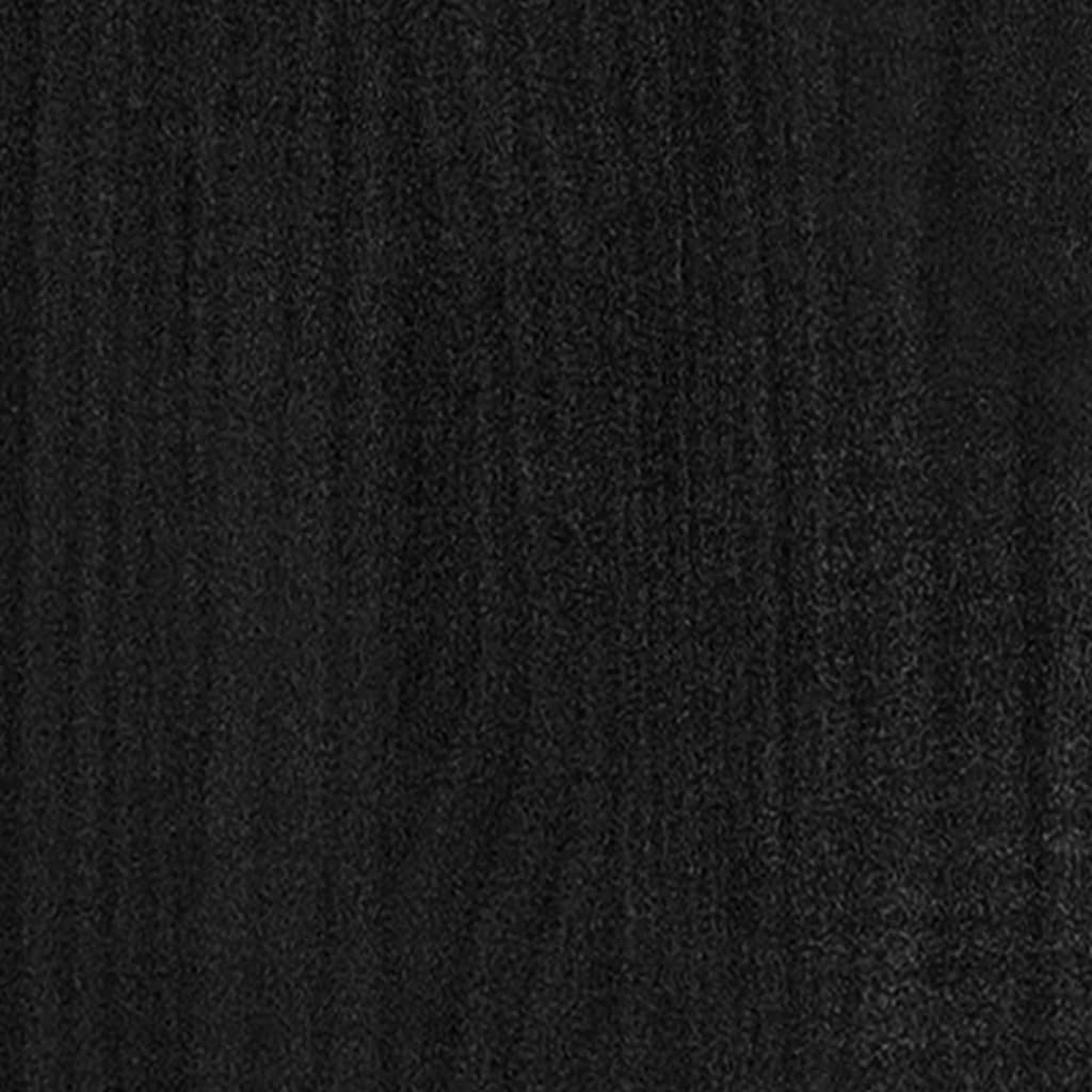 bogreol med 4 hylder 80x30x140 cm massivt fyrretræ sort