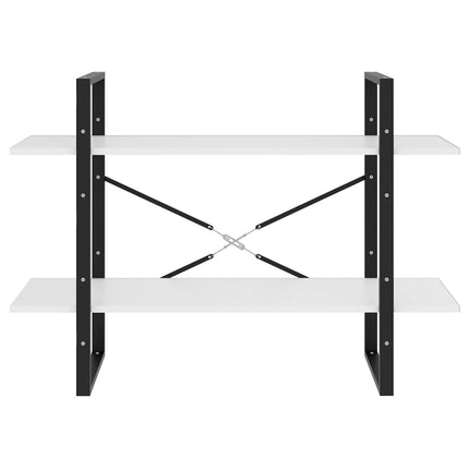 bogreol med 2 hylder 100x30x70 cm konstrueret træ hvid