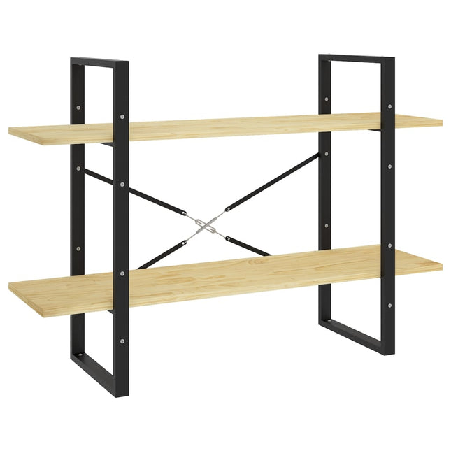 bogreol 100x30x70 cm 2 hylder massivt fyrretræ