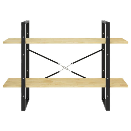bogreol 100x30x70 cm 2 hylder massivt fyrretræ