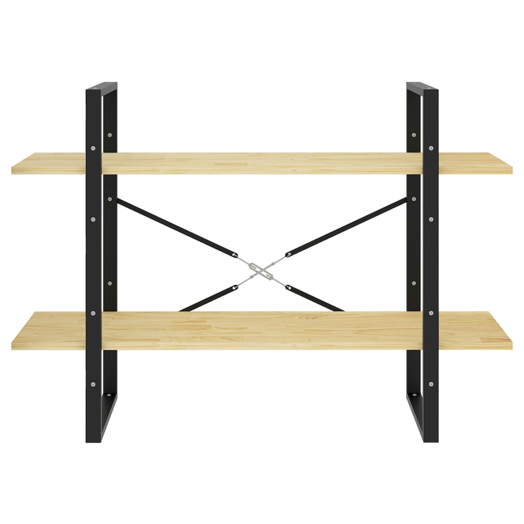 bogreol 100x30x70 cm 2 hylder massivt fyrretræ