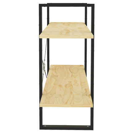 bogreol 100x30x70 cm 2 hylder massivt fyrretræ