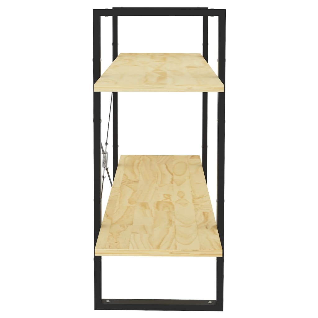 bogreol 100x30x70 cm 2 hylder massivt fyrretræ