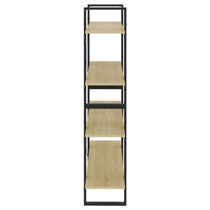 bogreol med 4 hylder 100x30x140 cm konstrueret træ sonoma-eg