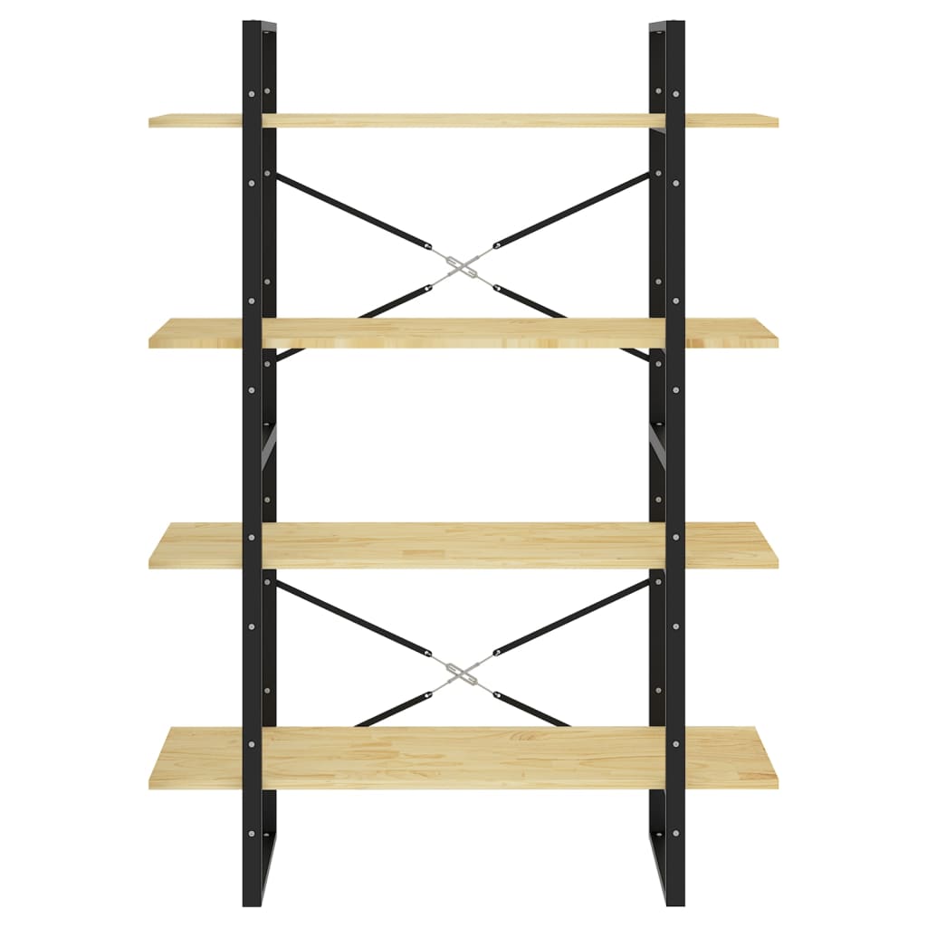 bogreol 100x30x140 cm 4 hylder massivt fyrretræ