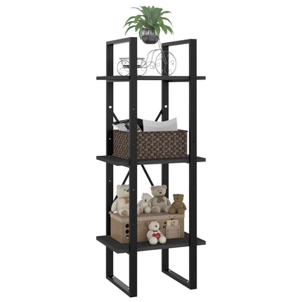 bogreol med 3 hylder 40x30x105 cm konstrueret træ grå