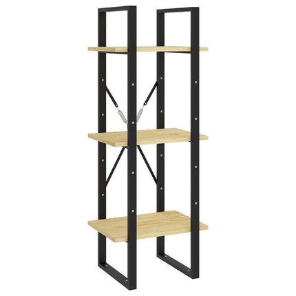 bogreol 40x30x105 cm 3 hylder massivt fyrretræ