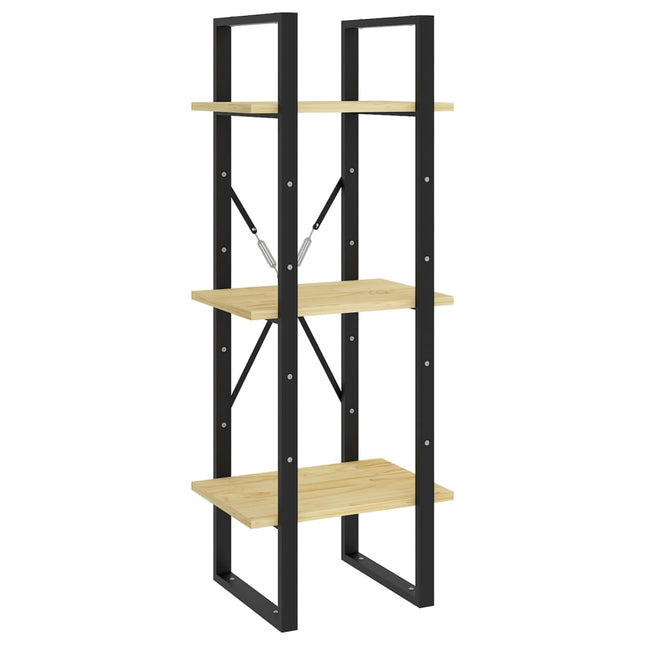bogreol 40x30x105 cm 3 hylder massivt fyrretræ