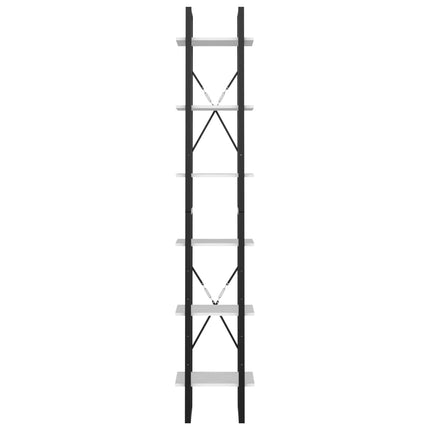 bogreol med 6 hylder 40x30x210 cm konstrueret træ hvid